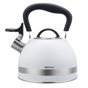 Kinghoff KH 1852 fehér fütyülő vízforraló rozsdamentes acél betétekkel - Kinghoff
