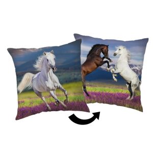 Perna decorativă Lovas Meadow cu design cu cai, 40x40 cm - Perne decorative