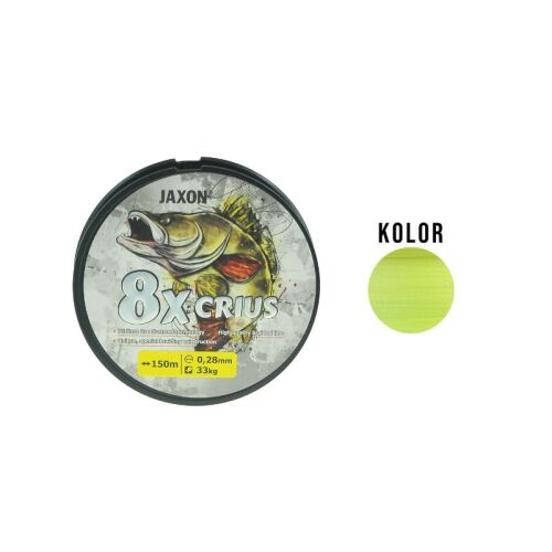 Jaxon Crius 8x Fluo horgász zsinór, 0.22mm, 150m, Fluo Sárga - Fonott zsinór