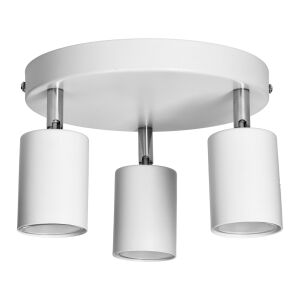 Adviti okrągły biały reflektor sufitowy z trzema gniazdami GU10 - Adviti