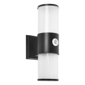 Lampă de perete exterioară Adviti Dalia neagră cu senzor de mișcare - Lămpi de perete pentru exterior