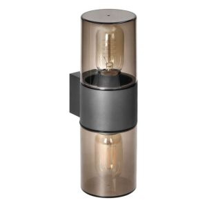 Vonkajšia nástenná lampa Adviti Salvia, sivá, IP54, 2x E27, moderný dizajn - Výstavba&Renovácia