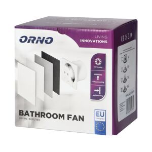 Ventilator de baie Orno, 100mm, alb, vedere laterală - Ventilator de ventilație
