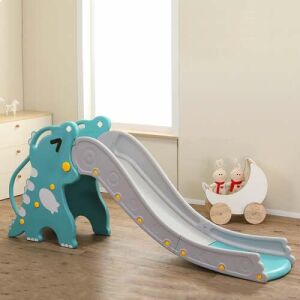 Pepita Innen- und Außenrutsche für Kinder 190cm - Dino #türkis-grau