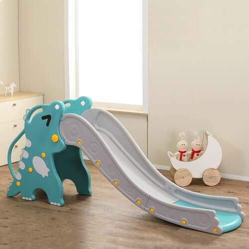 Pepita Innen- und Außenrutsche für Kinder 190cm - Dino #türkis-grau 119973683