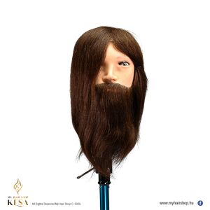 KIRON 100% természetes hajú gyakorló férfi szakállas babafej 119996272 - Fodrász babafej