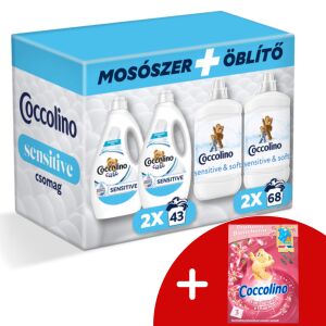 Coccolino Sensitive Waschmittel und Weichspüler Bundle mit Duftverstärker - Waschgel