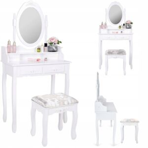 Italform 4-drawer dressing table with cushioned chair #white