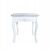 Italform white padded stool with floral carving detail