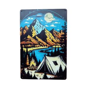 Hegyek és Kemping – Hangulatos Vintage Fémtábla 20x30cm 120009391 - Fémtábla