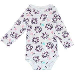 Body dziecięce Disney Marie Cat, z długim rękawem, białe z nadrukiem kota - Moda i ubiór