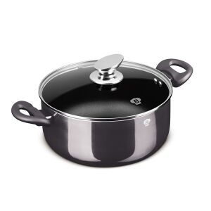 Blauman BL-3964 Carbon Pro 26 cm-es lábas fedővel, fekete - Blaumann