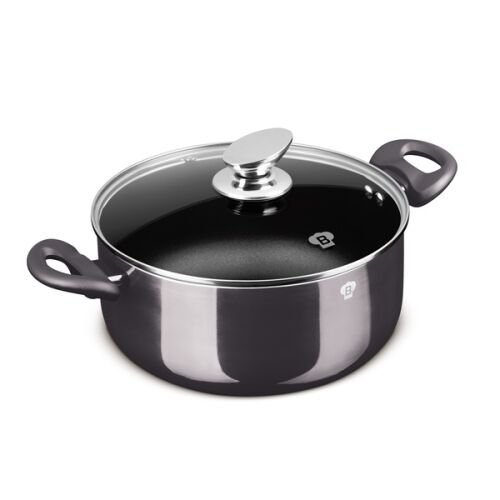 Blauman BL-3965 Carbon Pro 30 cm-es lábas fedővel, fekete, tapadásmentes - Blaumann