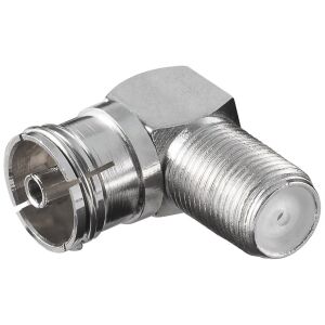 Goobay 12237 adapter F-aljzat - TV Koax aljzat 90 fokos 120040136 - Koax csatlakozó