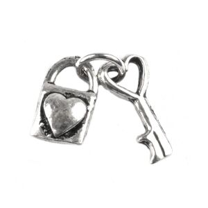 Srebrny wisiorek 925 z kluczem i kłódką w kształcie serca - Dla kobiet