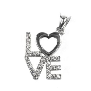 Jolie Silver Zawieszka Love z kamieniami, srebro próby 925 - Dla kobiet