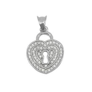 Srebrna zawieszka w kształcie serca z kamieniami - Dla kobiet