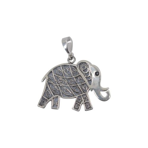 Pandantiv elefant din argint 925, design filigranat complex