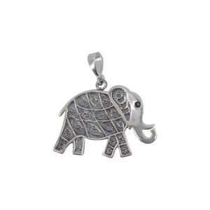 Srebrny wisiorek słoń 925, misterny wzór filigranowy - Dla kobiet