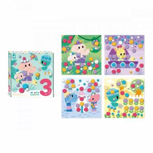 Janod Pomponok kreatív készlet díszített kártyákkal és dobozzal - Janod