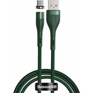 USB - mikro USB kábel, mágneses Baseus Cink 2.1A 1m (zöld) 120060806 - Baseus