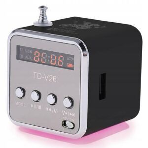 TD-V26 Mini FM rádió LED kijelzővel, Fekete - Retoo