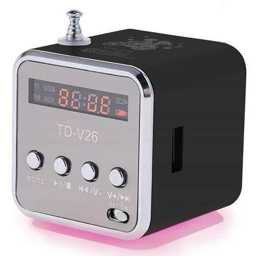 TD-V26 Mini FM rádió LED kijelzővel, Fekete