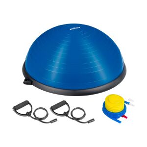 Rebel Active RBA-3104-58 kék félgömb egyensúlyozó labda, 58 cm, pumpával és ellenállóságszalagokkal - Rebel