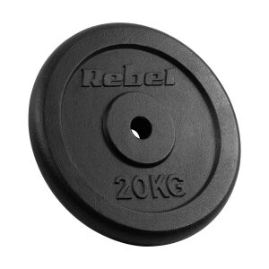 Rebel Active RBA-2131 20 kg-os öntöttvas súlytárcsa 31 mm-es furattal, fekete - Rebel