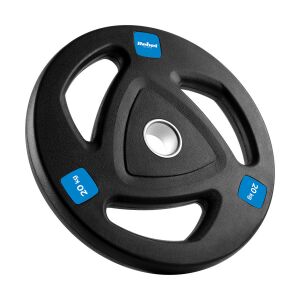 Rebel Active 20 kg-os gumírozott öntöttvas súlytárcsa 51 mm-es furattal, kék/fekete színben - Rebel