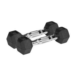 Rebel Active RBA-2325-01 1kg gumírozott öntöttvas egykezes súlyzó készlet, fekete/ezüst - Rebel