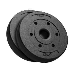 Rebel Active RBA-2139 - műanyag súlytárcsa készlet, 2x7,5kg, 51mm-es furat, fekete