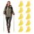 Woman using Nordic walking poles with Neo-Sport yellow tips, product showcase