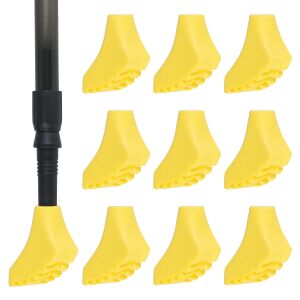 Neo-Sport Nordic walking pole tips, 10-piece yellow rubber replacement ferrules - Sétabot