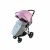 Pepita Rumba szürke és rózsaszín sport babakocsi XXL kupolával és lábzsákkal, ferde nézet