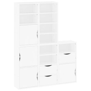 vidaXL 5 db fehér tömörfa fenyőfa oldalsó szekrény ODDA 40x24x79 cm 135935055