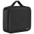 Soulima Cosmetic Travel Bag, black makeup organizer with handle and zipper, side view