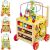 Multifunctional Wooden Walker with Educational Features, Push and Pull Toy for Babies, Activity Cube with Bead Maze, Clock, Abacus, Shape Sorter, and More