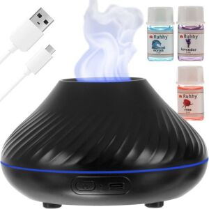 Ruhhy 3-in-1 Aroma Diffusor Luftbefeuchter mit LED-Licht, Schwarz - Luftbehandlung