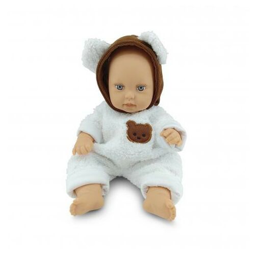 30 cm-es baba maciruhában, cumisüveg és kis plüss macival, Moni Toys