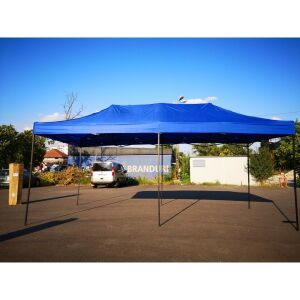 Blaues faltbares Pavillonzelt mit Metallrahmen, 3x6m, für Garten, Hof, Veranstaltungen - Flippy