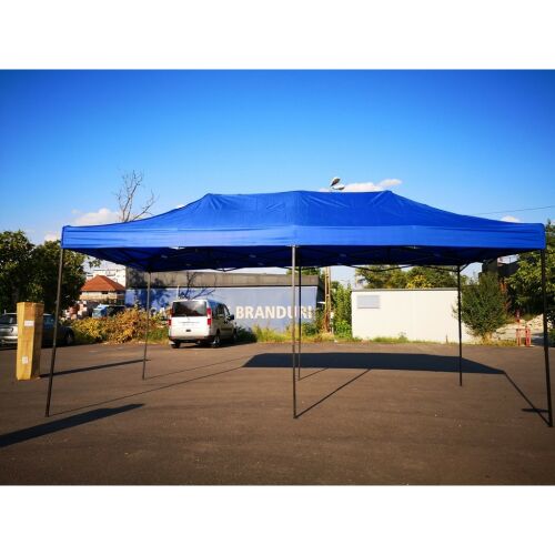 Blaues faltbares Pavillonzelt mit Metallrahmen, 3x6m, für Garten, Hof, Veranstaltungen