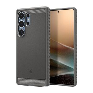 Spigen Rugged Armor világosszürke telefontok Samsung Galaxy S25 Ultra készülékhez, MagSafe kompatibilis - Spigen