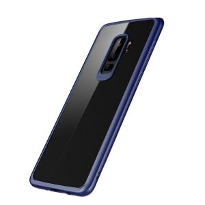 Huawei P20 Lite átlátszó tok, kék szélekkel