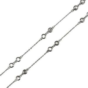 <product_name> 925 ezüst nyaklánc kövekkel, 44 cm, állítható, ezüst lánc kerek kövekkel - Flippy