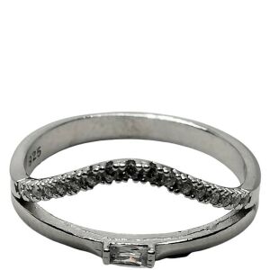 Pierścionek ze srebra próby 925, model V z kamieniem i małymi cyrkoniami M 59 120152205 - Dla kobiet