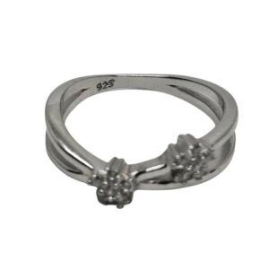 Pierścionek ze srebra próby 925, kwiaty z cyrkoniami M 48 120152238 - Dla kobiet