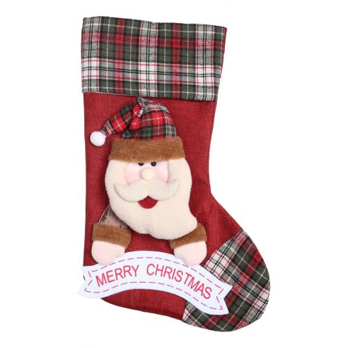 Flippy Karácsonyi ajándékozó harisnya, Télapó mintával, Piros/ Krémszínű, Mérete 23 x 45 cm, Textil, Beltéri 120152388