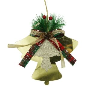 Flippy Fenyődísz, Harangok, Arany, fényes, 16 x 17 cm, akril, beltéri/kültéri