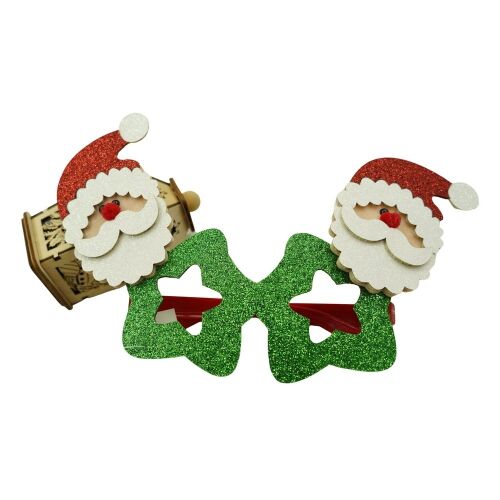 Flippy Karácsonyi Ünnepi Szemüveg, Csillag típusú Mikulással, zöld, műanyag és poliészter 120152583